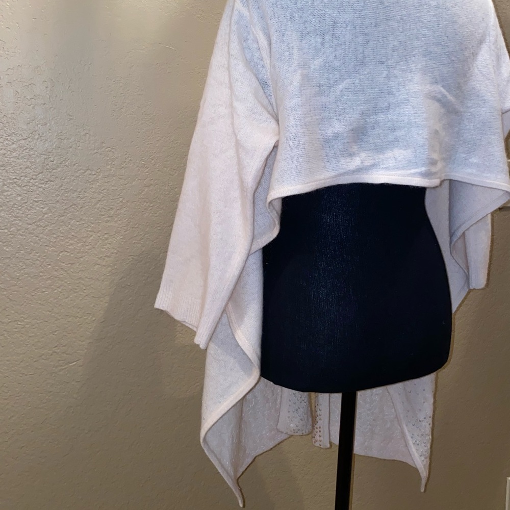 Wool Blend Angora Wrap With Sequins - image 4